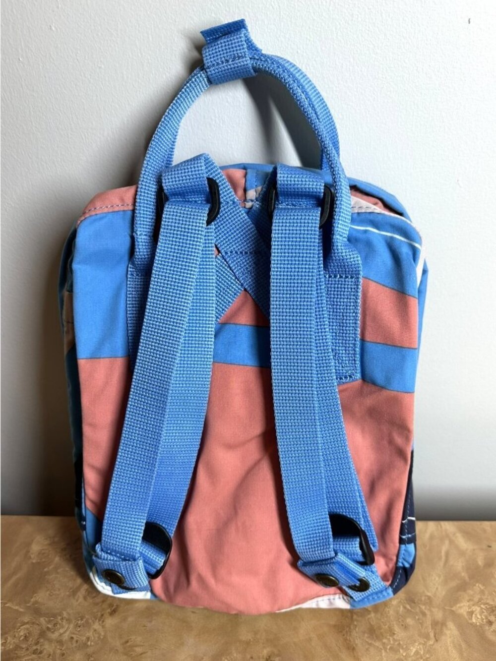 Fjällräven Kånken Art Mini Backpack Blue Pink Geometric Print Kids School Bag - Picture 5 of 7